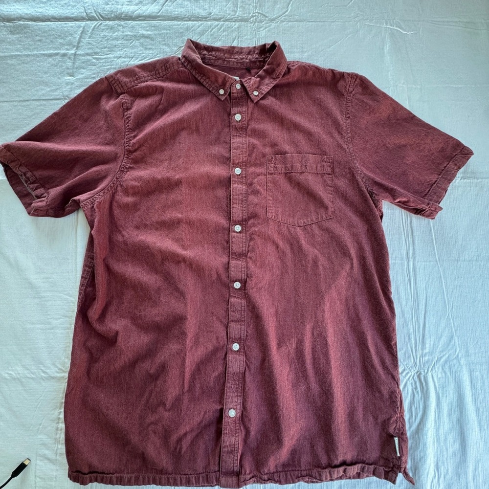 Element Mens XL Short Sleeve Button Down Shirt‎ Red M534ZVS